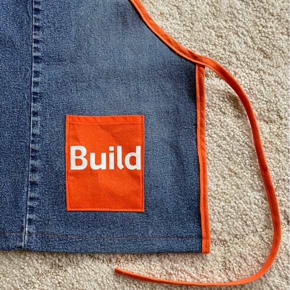 Hand crafted child denim apron - Picture 4 of 4